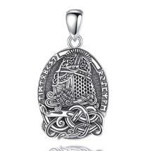 925 Sterling Silver Nordic Viking Odin Warrior Necklace for Men Vintage Odin Hel - £28.90 GBP