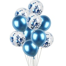 20 Metallic Confetti Balloons Wedding Party Baby Shower Boy Blue Decorat... - £3.92 GBP