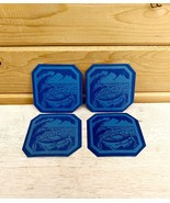 Vintage 1960s Coasters Lot of 4 Japan Die Cut 2.25&quot; Small Canoe Boat Wat... - $36.15 CAD