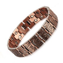 RainSo Vintage Pure Copper Magnetic Pain Relief Bracelet for Men Therapy Double  - £30.26 GBP