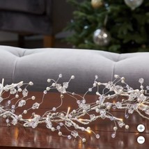 Christmas Garland 100 LED Warm White Lights  9&#39; Gem Plug-In Adapter Indoor - $1,781.78 MXN