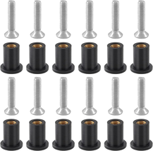 12 Pairs M4 Rubber Well Nuts with Brass Inserts and Stainless Steel Screws - $183.78 MXN
