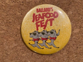 Vintage Ballard Seafood Fest Seattle Washington Pin Pinback Collectible 3&quot; - $7.61