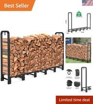 6ft Firewood Log Rack Outdoor Log Holder for Fireplace Heavy Duty Wood S... - $122.94