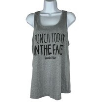 Punch Today In The Face Graphic Racerback Tank Top Large Gray - $24.70