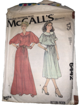 McCall Carefree Pattern 6442 Pullover Gathered Yolk Dress Sz Machine Siz... - $3.84