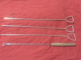 Ekco 3 Chromium plated Stainless BBQ Skewers and Pickle Fork - £6.79 GBP