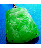 Earth mined Jade Vintage Carve Dragon Pendant Green Color Semi Transluce... - £6,197.09 GBP