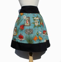 Teal Frida Mexican Inspired Skirt - Thick Sateen Band Skirt - £31.86 GBP