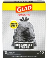30 gallon LARGE GLAD STRONG 40 Plastic BAGS Trash Yard Garbage 33&quot; tall ... - $40.89