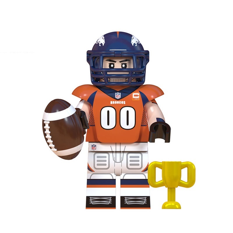 Football Player Broncos NFL Super Bowl Rugby Players Minifigures Bricks Toys