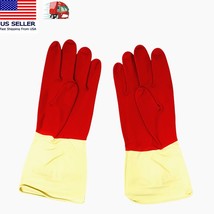 Large Rubber Cleaning Gloves Kitchen Dishwashing Waterproof With Texture... - £5.16 GBP