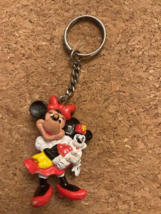 Vintage Applause Disney MINNIE MOUSE Keychain Figurine with Doll Collectible - $13.28