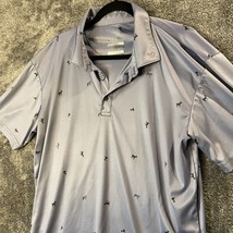 Swannies Polo Shirt Mens Large Blue Performance Golfer Summer Light Animal - $17.49