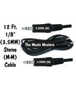 12&#39; ft 3.5MM (1/8&quot;) M-M Audio Cable Patch Wire Headphone Outputs to Aux ... - $7.78