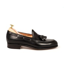 New Handmade Men&#39;s Black Tassel Loafers Dress Shoes - £118.51 GBP