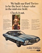 Ford Torino Best 4-Door Value Mid-Size Field 1972 Vintage Print Ad - $154.93 MXN