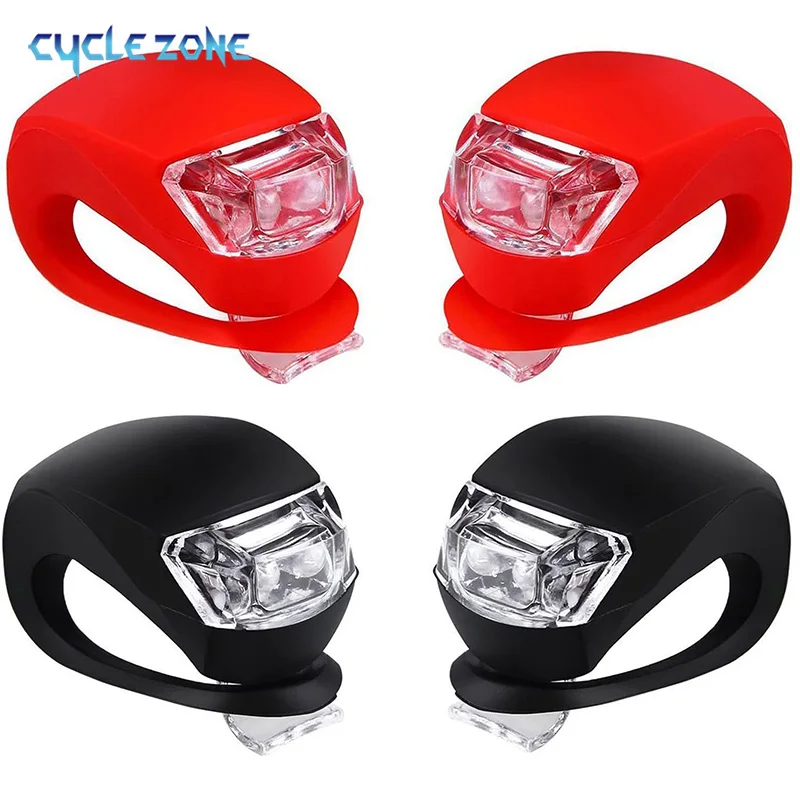 2PCS Bicycle Light Cycling Silicone LED Light Mountain Bike Flashlight - £8.05 GBP