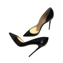 Black side empty pointed toe 12cm 10cm 8cm high thin heels work plus size 33-46  - £58.05 GBP