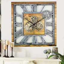 AMERICA LINE WALL CLOCK SQUARE 24 INCH WOOD AND STONE - $144.49+