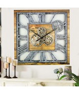 AMERICA LINE WALL CLOCK SQUARE 24 INCH WOOD AND STONE - $200.46 CAD+