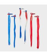 Cat &amp; Jack Girls 6pk 4th of July Hair Clips Blue White Red Size One Size - €9,58 EUR