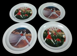 Set Of 4 Vintage Decorative Plates Toscany Collection Samfaolo JAPAN Ladies - $41.56