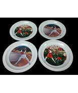 Set Of 4 Vintage Decorative Plates Toscany Collection Samfaolo JAPAN Ladies - $56.95 CAD