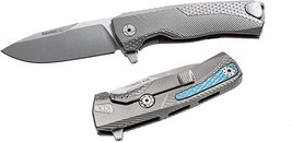 LionSTEEL ROK Folding Knife 3.25&quot; Bohler M390 Steel Blade Gray Titanium ... - £418.11 GBP