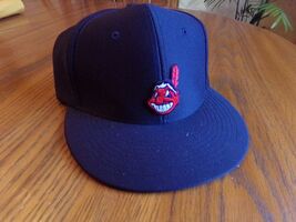LAST OF THE CLEVELAND INDIANS THROWBACK Flex Fit Blue HAT Sizes (S/M &amp; L... - $18.07
