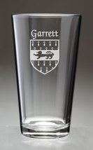 Garrett Irish Coat of Arms Pint Glasses - Set of 4 (Sand Etched) - £54.34 GBP