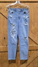 American Eagle Jeans Jegging Stretch Distressed Size 4 Tapered Leg Blue ... - $18.00