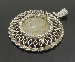 925 Sterling Silver - Vintage Twist Border 1929 Nickel Coin Pendant - PT19583 - £74.04 GBP