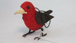 Scarlet Tanager Bird Decoration By Local Artist In The Amazon Rainforest - £28.06 GBP