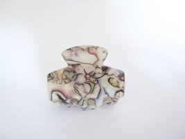 Small mini gray abalone sea shell effect hair claw clamp clip fine thin hair - £7.13 GBP