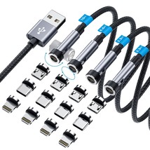540 Rotation Magnetic Charging Cable, 3 In 1 Magnetic Phone Charger [4-Pack, 3Ft - £36.95 GBP