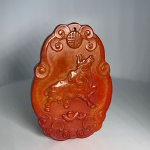 20TH c Ox Bull Hardstone Pendant, offer! - $442.55