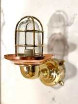 Replica Swan Neck Antique Nautical Wall Light Extra Copper Shade &amp; Junction Box - $147.59