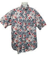 Ariat Mens Button Down Floral Hawaiian Shirt Sz XL Red White Blue Lightw... - £20.38 GBP