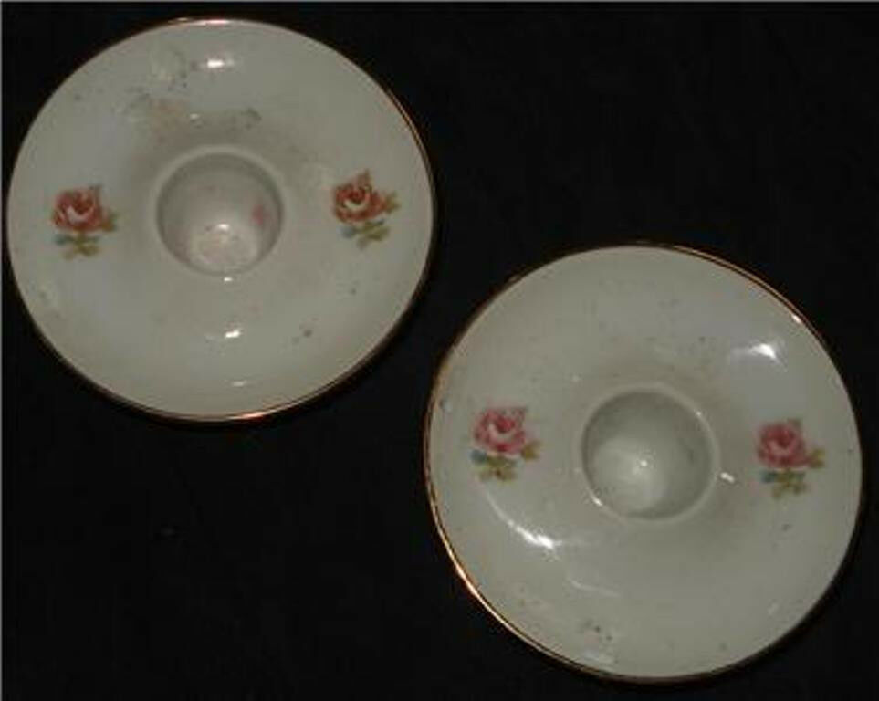 Set of 2 Fairmont Porcelain Candlestick Holders, NICE VERY GOOD CONDITION - $16.82
