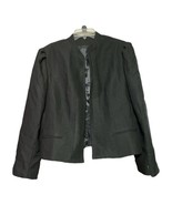 Vintage Villagio Womens Black Worsted Wool Blend Open Front Jacket Size ... - $24.99