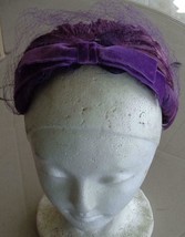 Fabulous Vintage Mid-Century Lavender Feather Half Hat VERY FEMININE - G... - £38.83 GBP