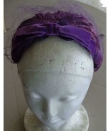 Fabulous Vintage Mid-Century Lavender Feather Half Hat VERY FEMININE - G... - £38.65 GBP
