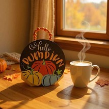 Thanksgiving Decor Hello Pumpkin Door Hanger:  Fall Decor - $28.00