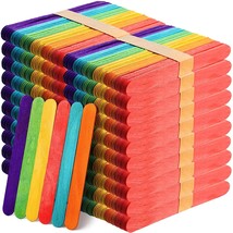 1000 Pack Colored Craft Sticks, 6 Inch Wooden Popsicle Sticks, Ice Pop I... - £29.36 GBP
