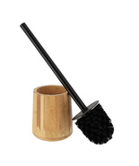 Natural Bamboo Toilet Brush and Holder Set - Durable Wooden Bathroom Ens... - $33.99