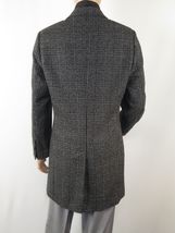 Men RENOIR Wool Blend Black White Plaid 3/4 Length Winter Coat W/Liner 43-18-095 image 3