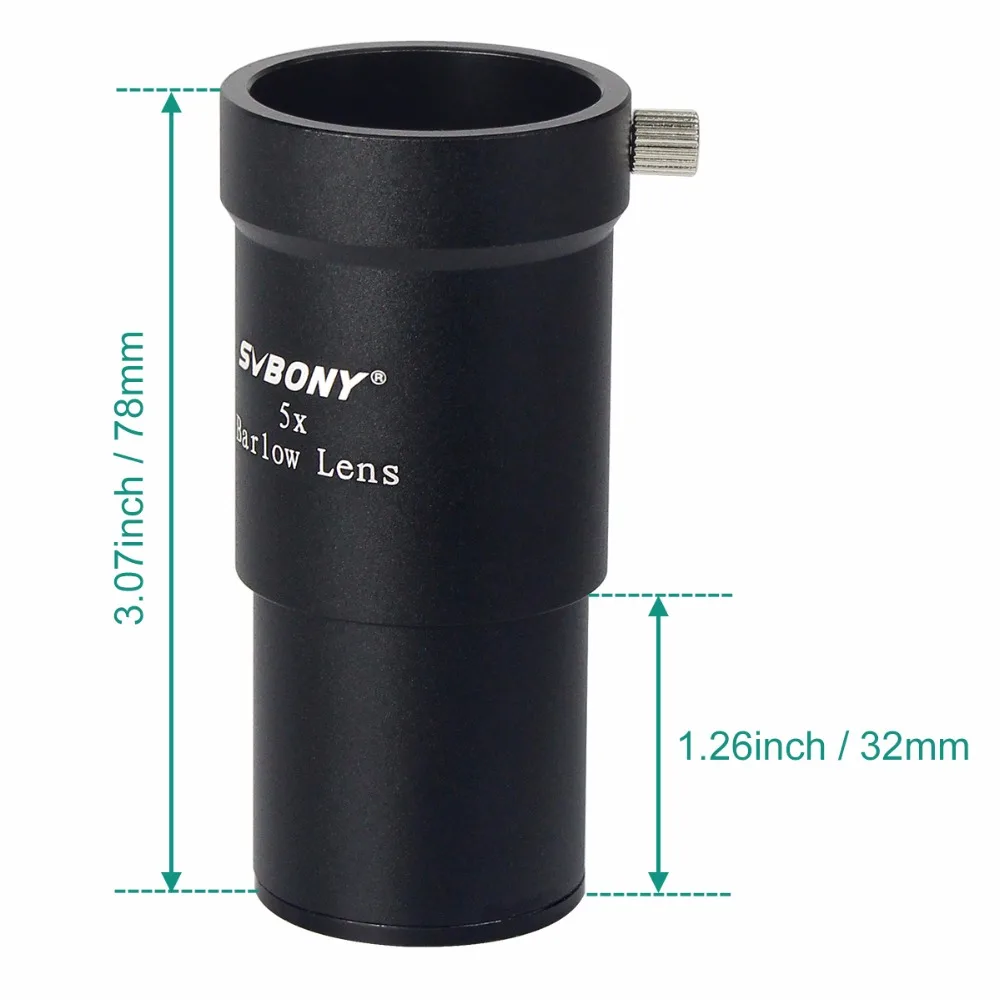 Sporting SVBONY 5X Barlow Lens 1.25&#39;&#39; Eyepiece Metal Fully Coated Focal Length E - £50.35 GBP