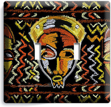 African Mask Tribe Chief Warrior Graffiti 2 Gang Light Switch Wall Plates Decor - £10.03 GBP