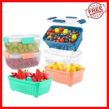 68oz Multi-Purpose Fruit Keeper with Integrated Drain Basket - Ideal for... - $660.61 MXN